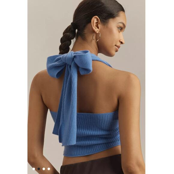 By Anthropologie Ribbed Cashmere Halter Top - Picture 2 of 7